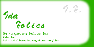 ida holics business card